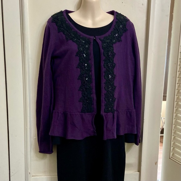My Collection, Purple and Black Sweater Cardigan (L) - Picture 3 of 5
